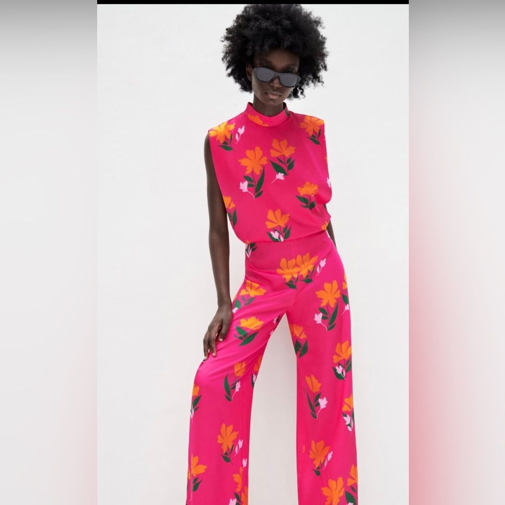 Zara Pink Floral Jumpsuit